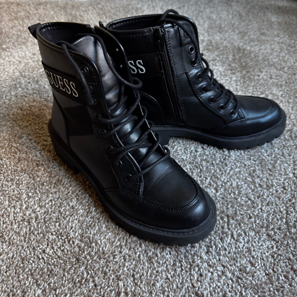 Guess Black Leather Boots